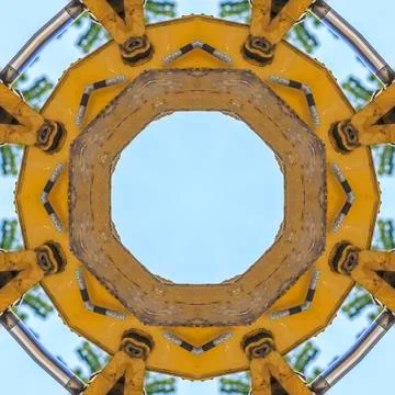 Square Circular tractor emblem made with a part in photo Foto stock