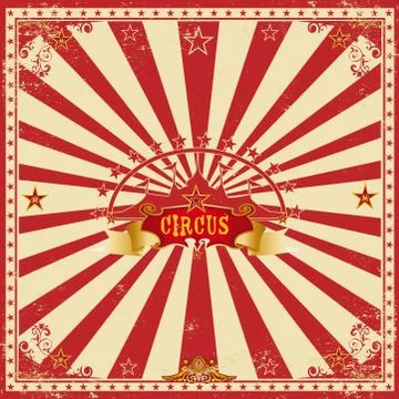Square circus red card Stock Illustration