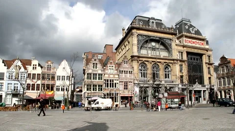 Square in the city of Bruges Stock Footage 51983521