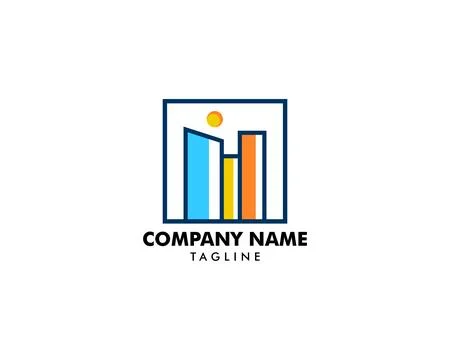 Square city logo vector icon Stock Illustration