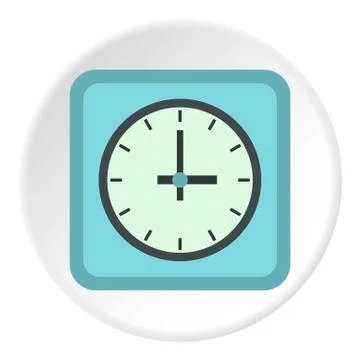 Square clock icon, flat style Stock Illustration