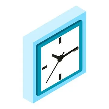Square clock icon, isometric style Stock Illustration