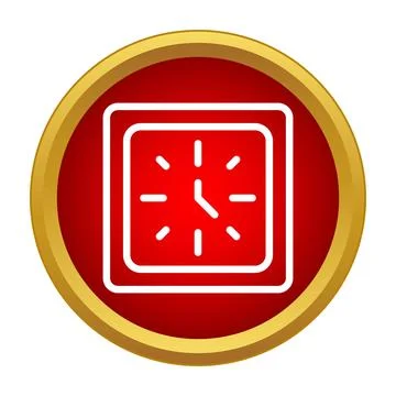 Square clock icon representing time management deadline Stock Illustration