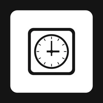Square clock icon, simple style Stock Illustration