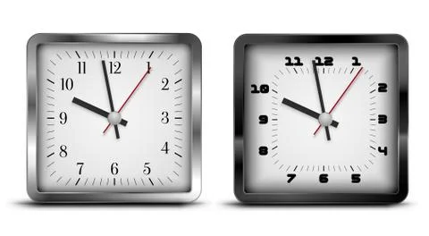 Square clock Stock Illustration