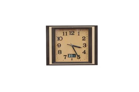 Square clock on isolated Stock Photos