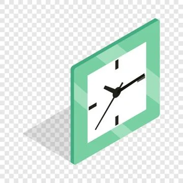 Square clock isometric icon Stock Illustration