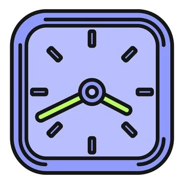 Square clock measuring passing time and schedule deadline Stock Illustration
