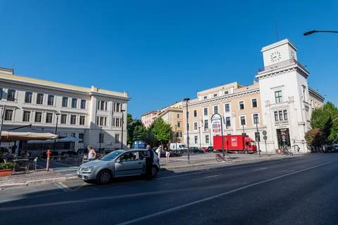 Square the clock in terni and the chamber of commerce Stock Photos