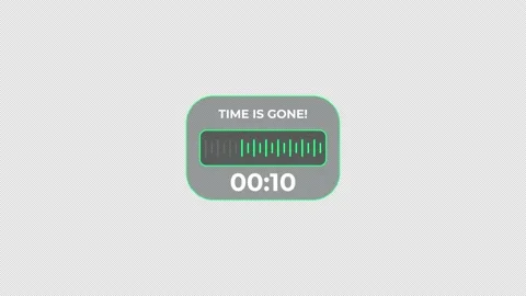 Square clock timer counts down 19 seconds, countdown, graphics, alpha channe Stock Footage 239247026