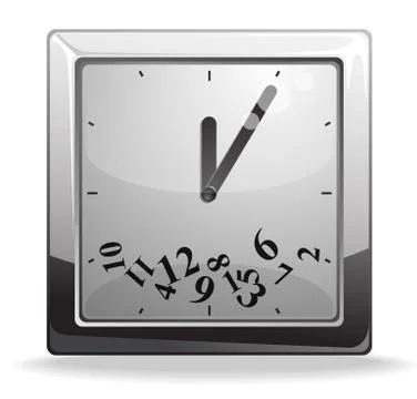 Square clock vector illustration Stock Illustration