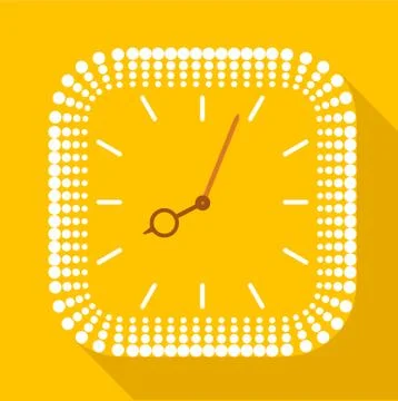 Square clock without numbers icon, flat style Illustrazione stock