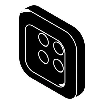 Square clothes button icon, simple style Stock Illustration