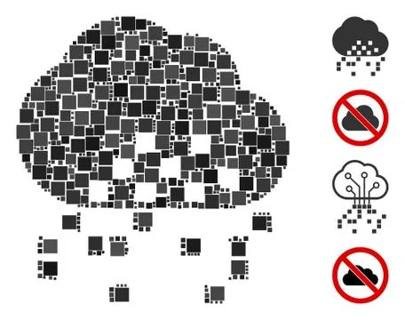 Square Cloud Dissipation Icon Vector Mosaic Illustrazione stock