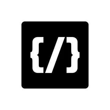 Square code mark box icon. Vector. Stock Illustration