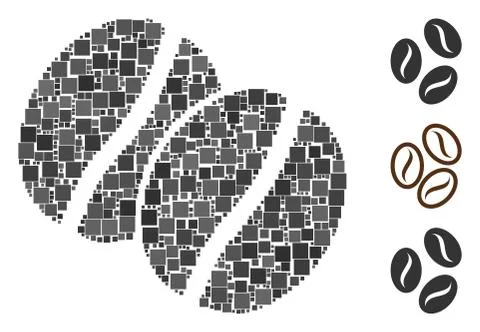 Square Coffee Beans Icon Vector Mosaic イラスト素材