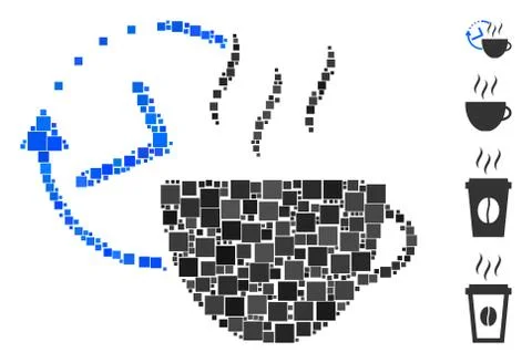 Square Coffee Break Icon Vector Mosaic Illustrazione stock