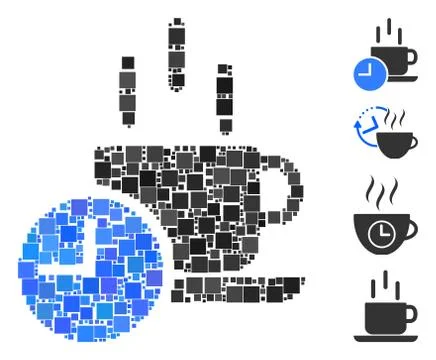 Square Coffee Break Icon Vector Mosaic Illustrazione stock