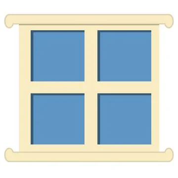 Square colored window for home isolated on white background. Clipart. Stock Illustration