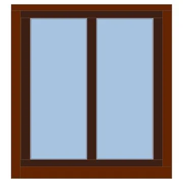 Square colored window for home isolated on white background. Clipart. Stock Illustration