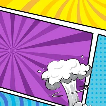 Square colorful comic cartoon frame border template background concept Stock Illustration