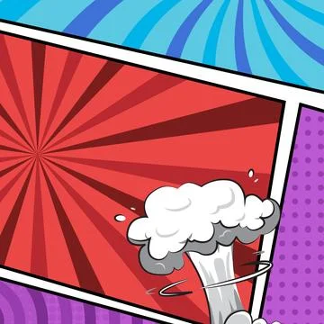 Square colorful comic cartoon frame border template background design Stock Illustration
