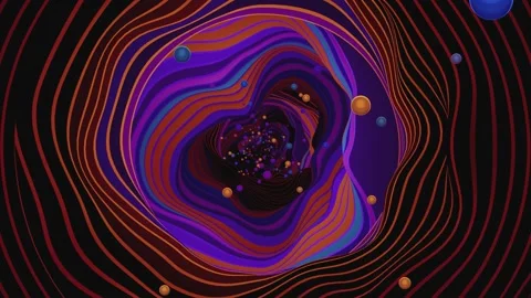 Square colorful VJ animation loop with spheres flying around Stock Footage 234234041