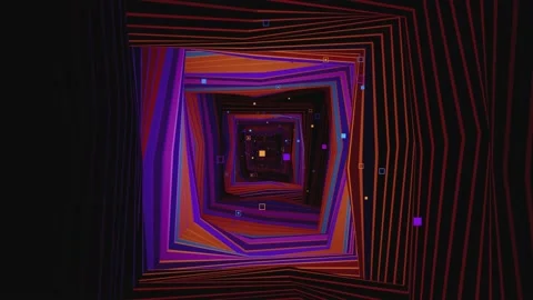 Square colorful VJ animation loop Stock Footage 234234420