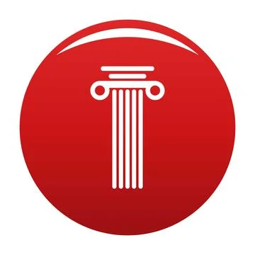 Square column icon red Stock Illustration