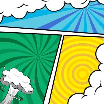 Square comic colorful frame cartoon background template vector Stock Illustration