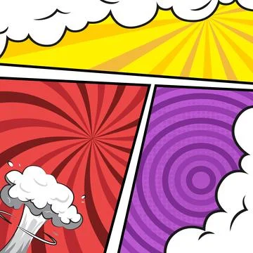 Square comic colorful frame cartoon background template design Stock Illustration