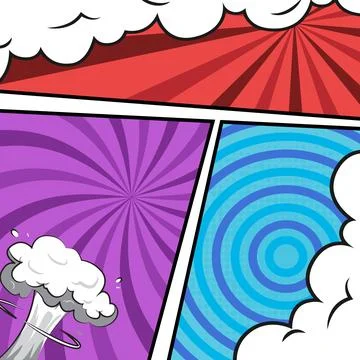 Square comic colorful frame cartoon background template concept Stock Illustration