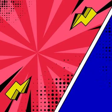 Square comic pop art background clipart Stock Illustration