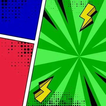 Square comic pop art background template Stock Illustration