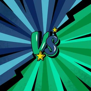 Square comic versus fight background two color vector Illustrazione stock