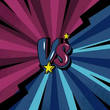 Square comic versus fight background two color concept Stock Illustration