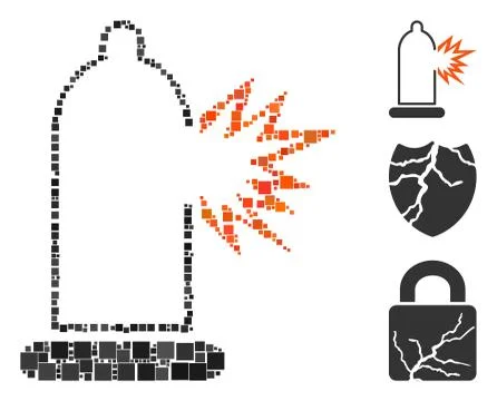 Square Condom Damage Icon Vector Collage Stock-Illustration