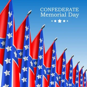 Square Confederate Memorial Day vector banner or social network post template 스톡 일러스트