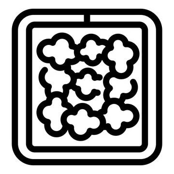 Square container full of popcorn for watching movies Stock Illustration