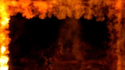 Square content frame of burning red lines of fire Stockillustratie