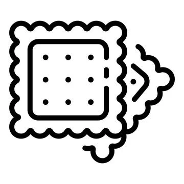 Square cookie icon, outline style Stock Illustration