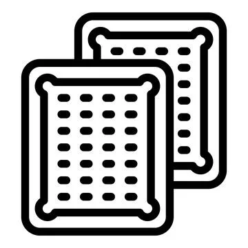 Square cookie icon outline vector. Food biscuit 스톡 일러스트