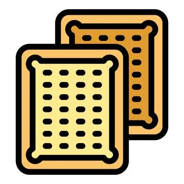Square cookie icon vector flat 스톡 일러스트