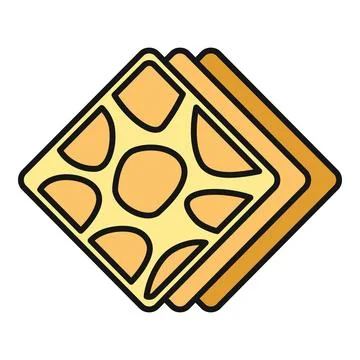 Square cookie snack icon layering pattern design Stock Illustration