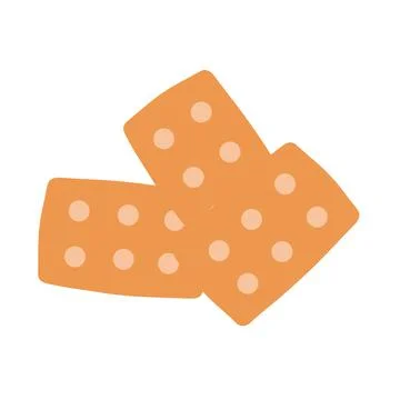 Square cookies with stripes on an isolated background. Appetizer or dessert.  Stock Illustration