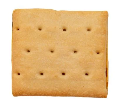 Square cookies on white background. Cookie isolate. Baking Foto stock
