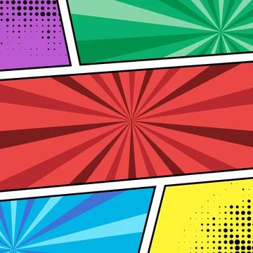 Square copy space comic book background vector Stock Illustration