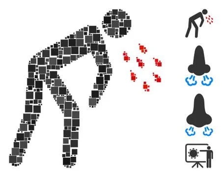 Square Coronavirus Sickness Icon Vector Mosaic Illustrazione stock