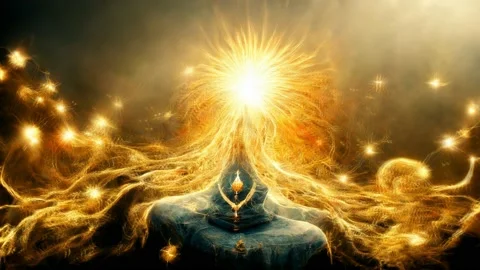 Square Corridor with Glowing Particles, Animation Loop Stock Footage 217467229