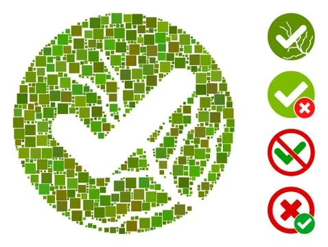 Square Corrupted Trust Icon Vector Collage Illustrazione stock